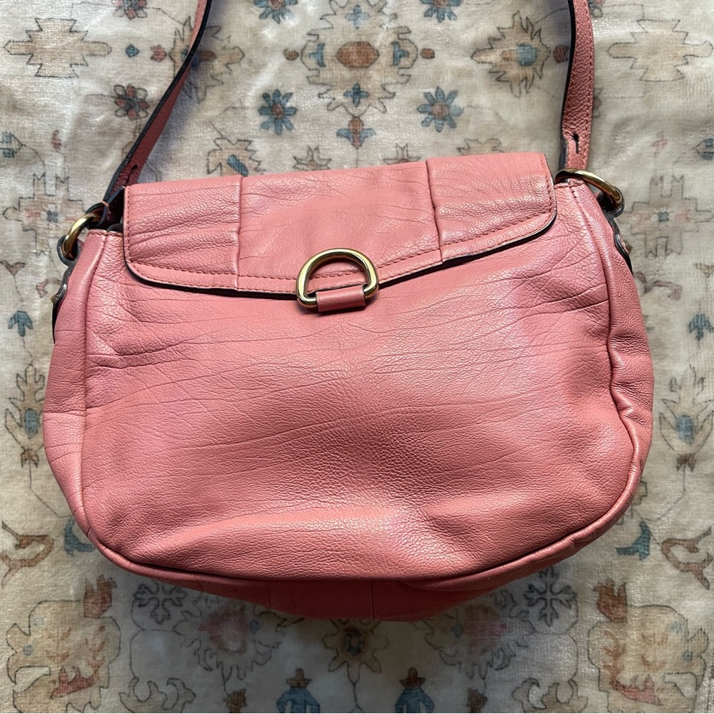 Chloe Coral Pink Elsie Grained Leather Crossbody Bag - Picture 10 of 11